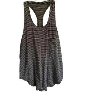 Lululemon Yogi Racerback Hyper Stripe Mauvelous Heathered Black Size M